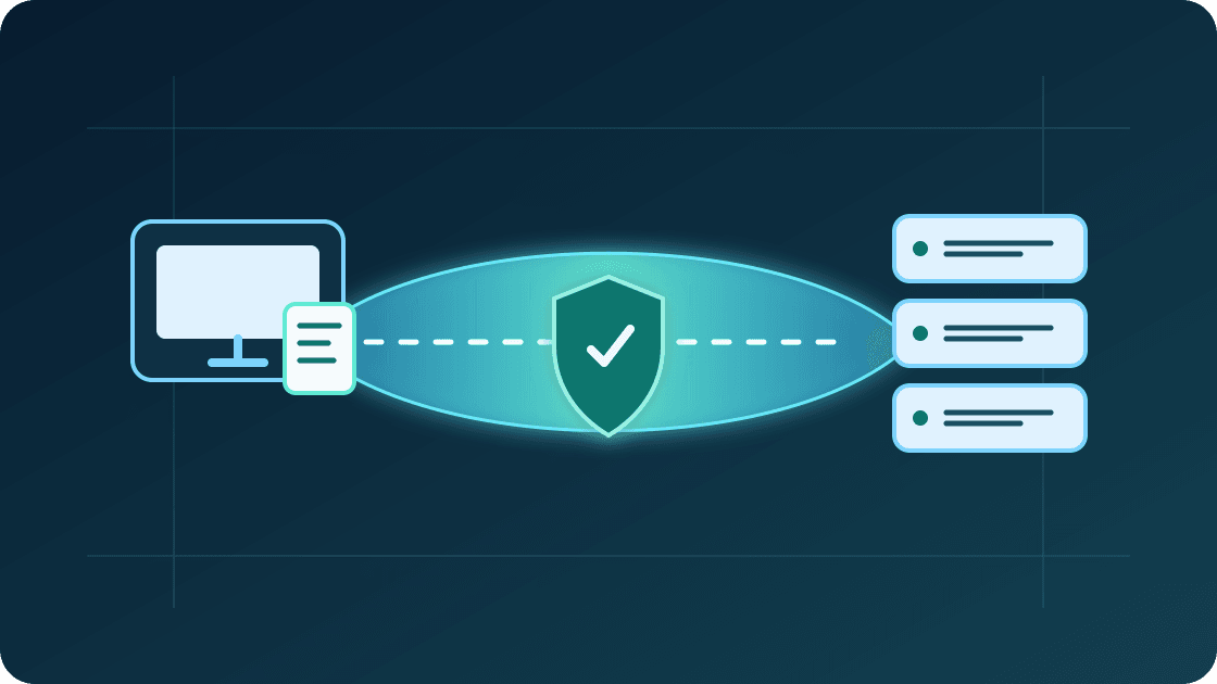 Klient och anslutningsprofil kopplas genom en krypterad OpenVPN-tunnel till en VPN-server.